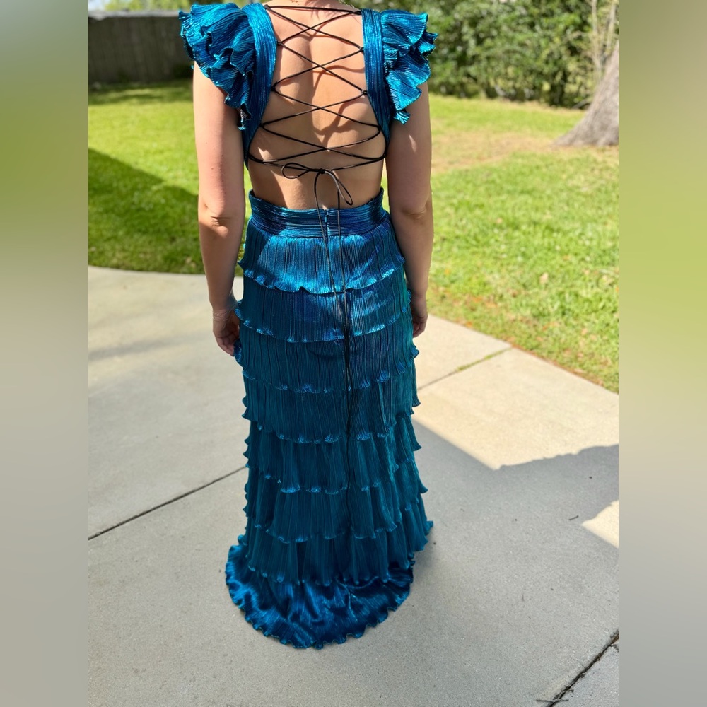 Blue Ruffle Dress - Picture 2 of 2